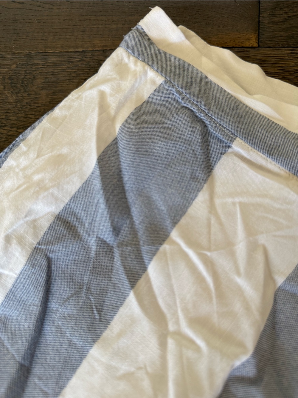 Melanie Lynne Striped Wide-Leg Linen Pants in Blue and White Size M/L - Picture 4 of 9